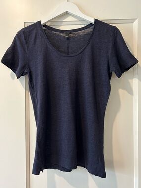 Ann Taylor Navy Linen Tee Size M
